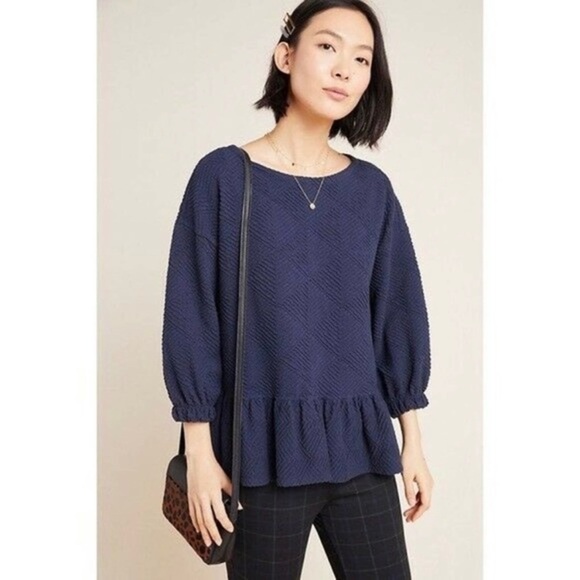 Anthropologie Maeve Mikayla Peplum Top - Picture 1 of 10